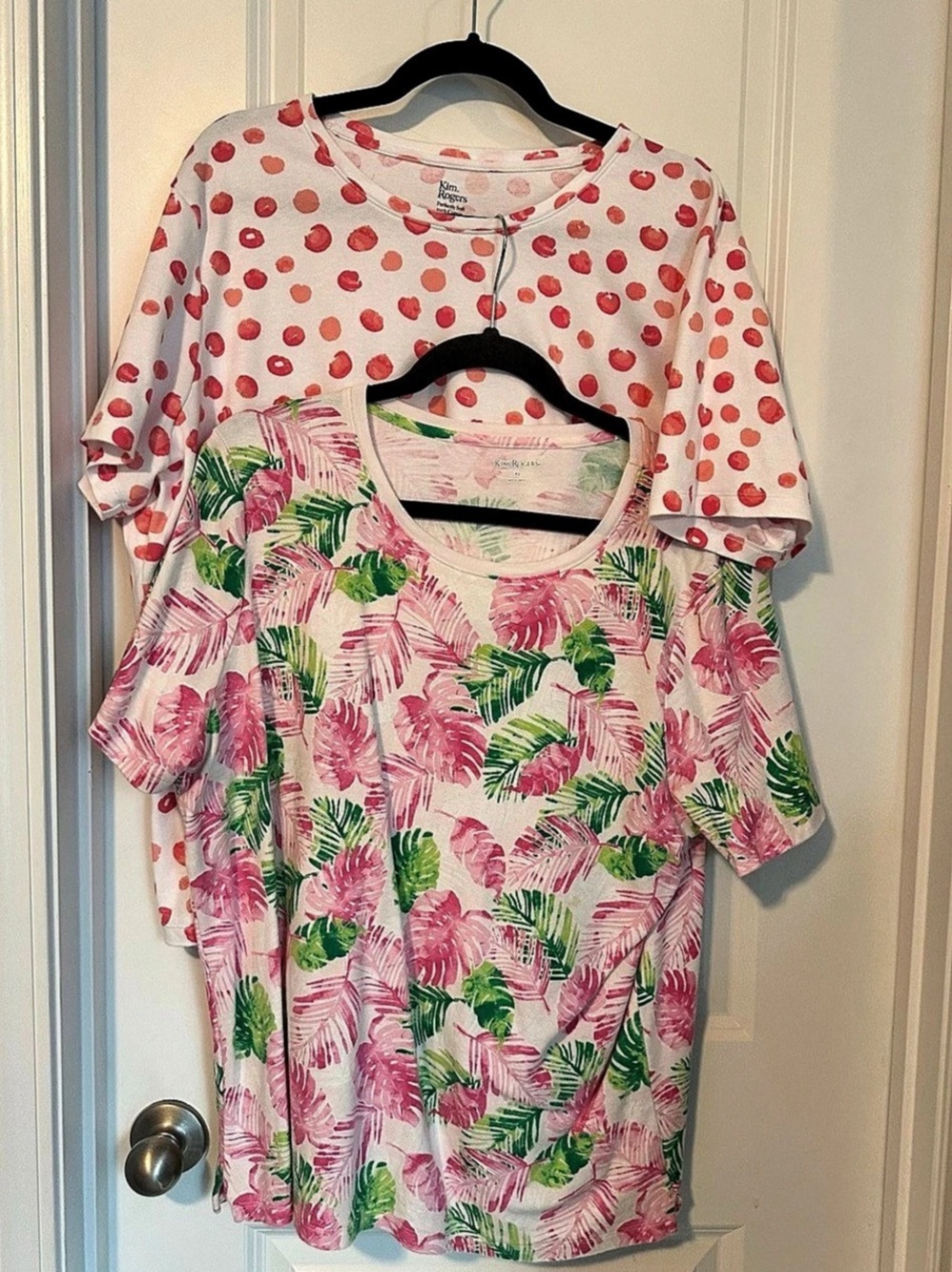 Kim Rogers Pink & Green Floral Short Sleeve Tee Set